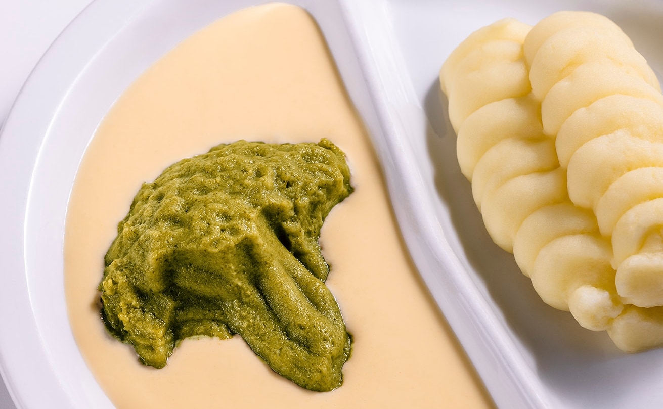 Brokolicové růžičky se sýrovou omáčkou a Bramborovou kaší –   Brokolicové růžičky se sýrovou omáčkou a Bramborovou kaší –