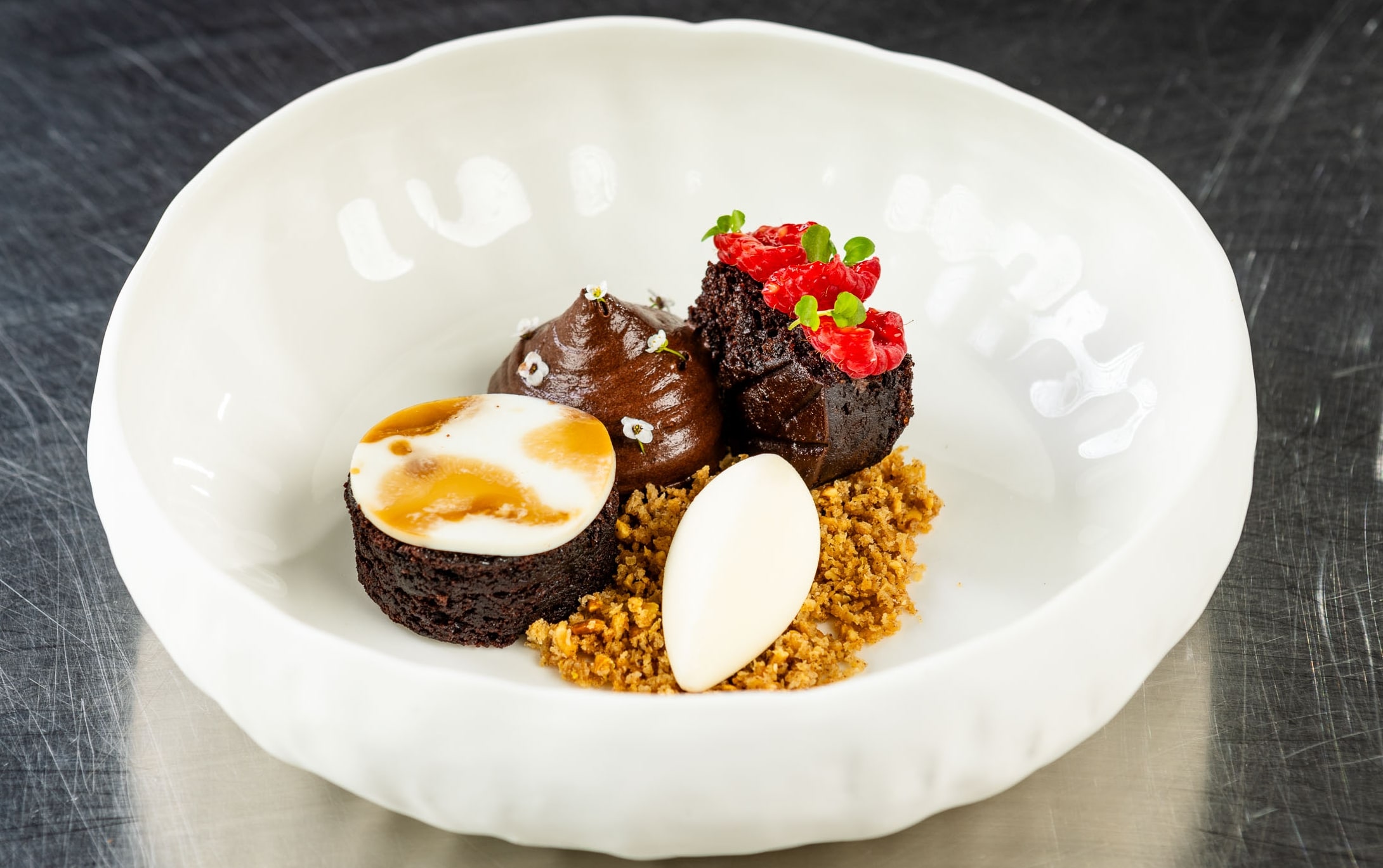 Brownie - čokoládový mousse –  