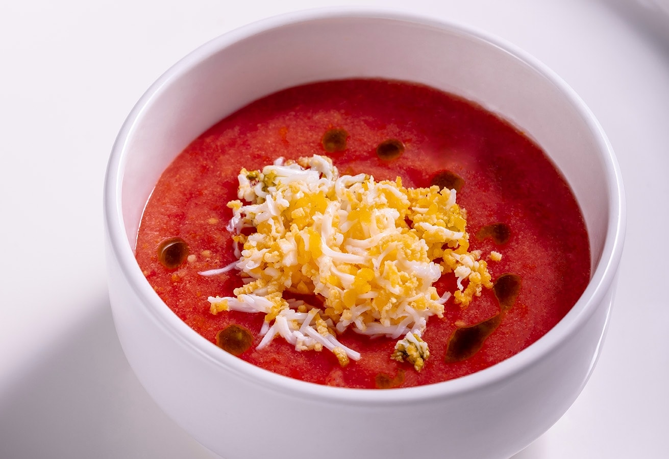 Gazpacho se strouhanym vejcem –   Gazpacho se strouhanym vejcem –