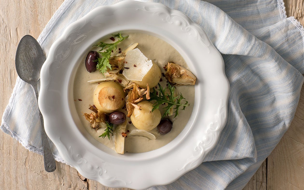 Brynzové nočky s artyčoky a uzeným masem – - Recept Brynzové nočky s artyčoky a uzeným masem – - Recept
