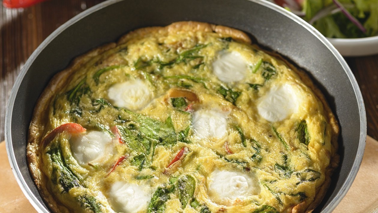 Frittata se špenátem a mozzarellou –  