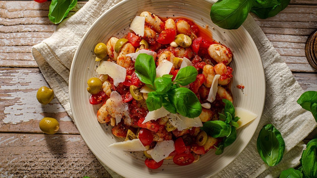 Gnocchi s rajčatovou omáčkou a s olivami – - Recept