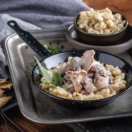 Houbové ragú s bylinkovo-máslovými haluškami (hubové ragú s bylinkovo maslovými haluškami)