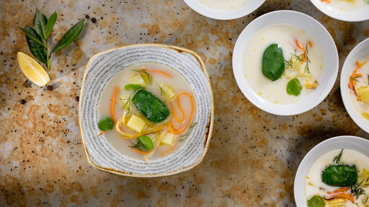 Rybí polévka s konfitovanými bramborami – - Recept