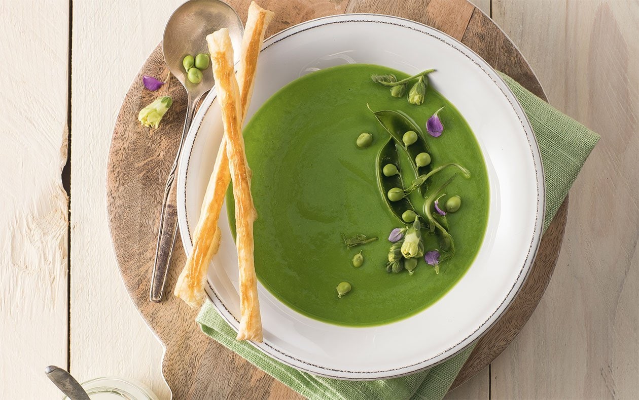 Studená polévka ze zeleného hrášku – - Recept