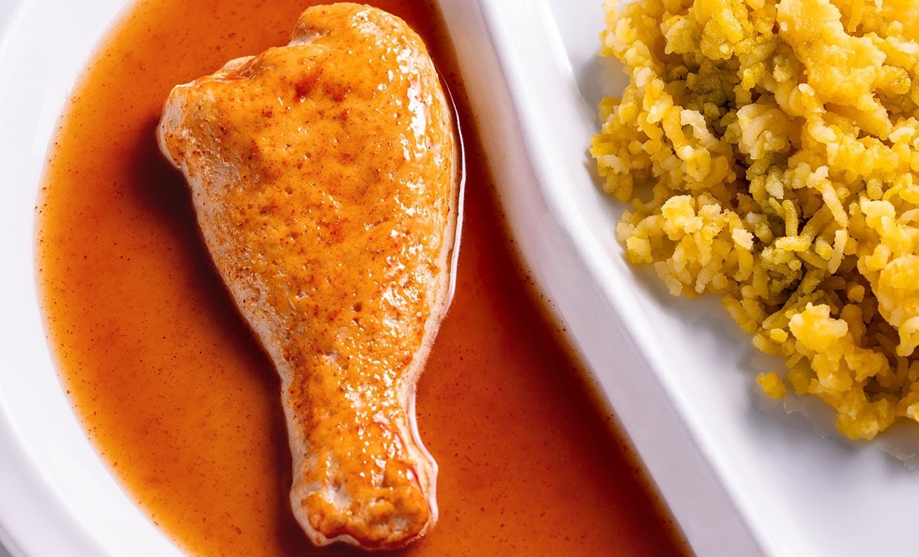 Kuřecí stehýnko s vařenými brambory –   Kuřecí stehýnko s vařenými brambory –