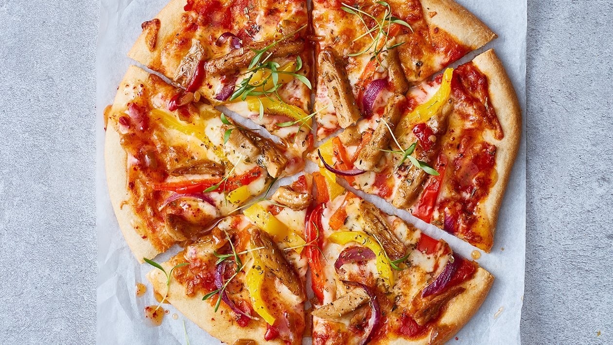 Vegetariánská pizza s gyrosem – - Recept