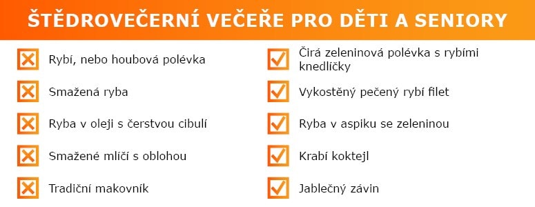 Menu pro děti a seniory