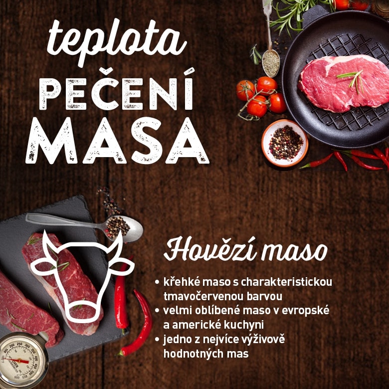 Teplota pečení masa Teplota pečení masa